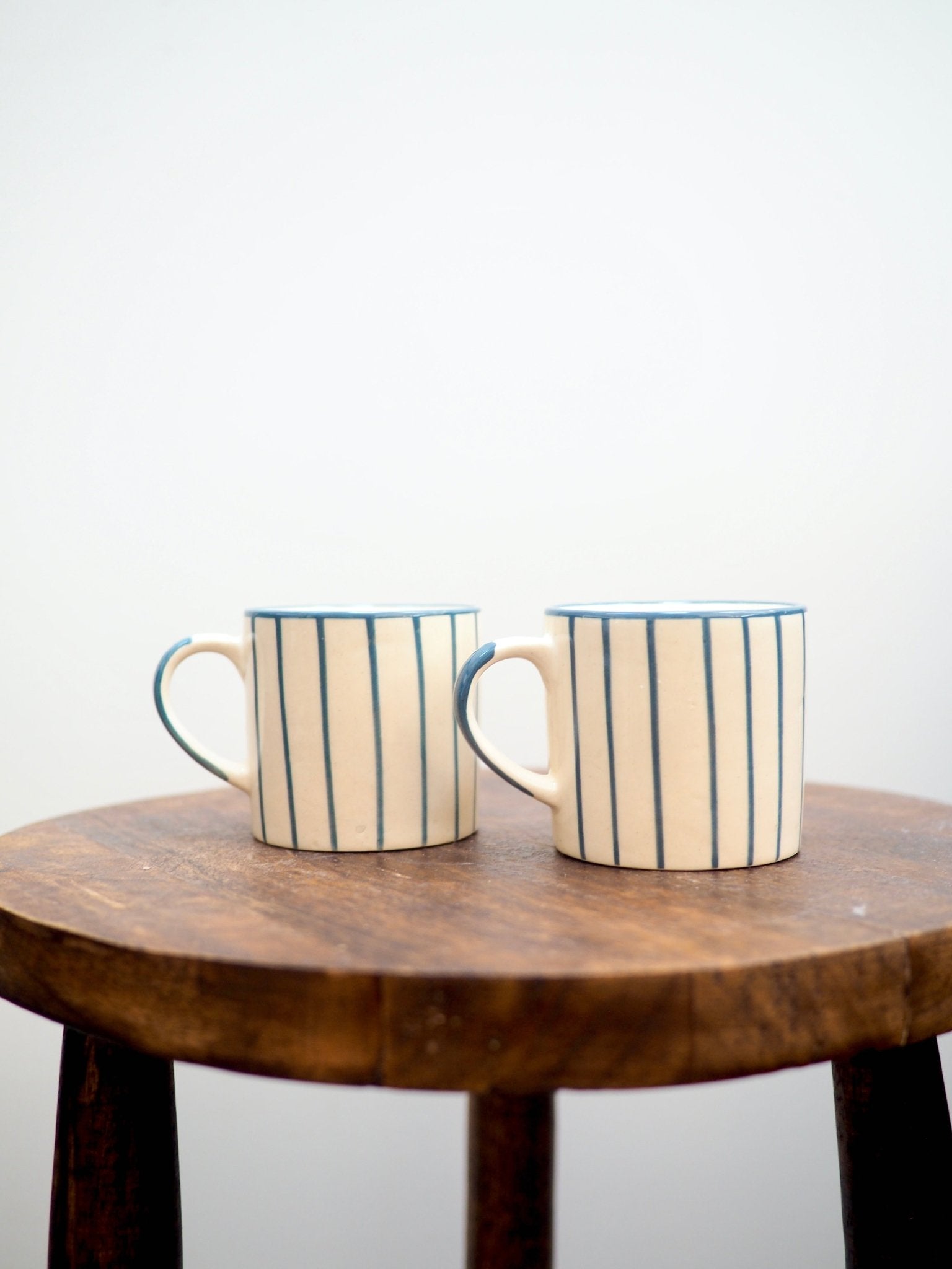 Ceramic Hand painted Cups in Ocean - Set of Two - TSL