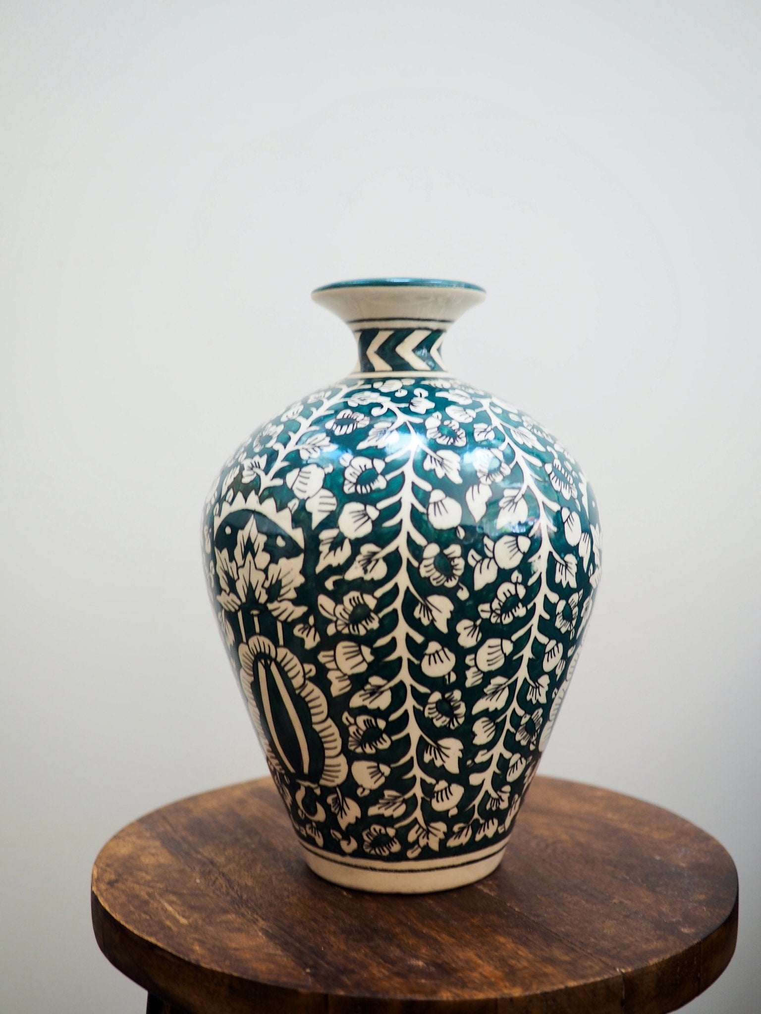 Ceramic Rani Vase in Deep Green - TSL