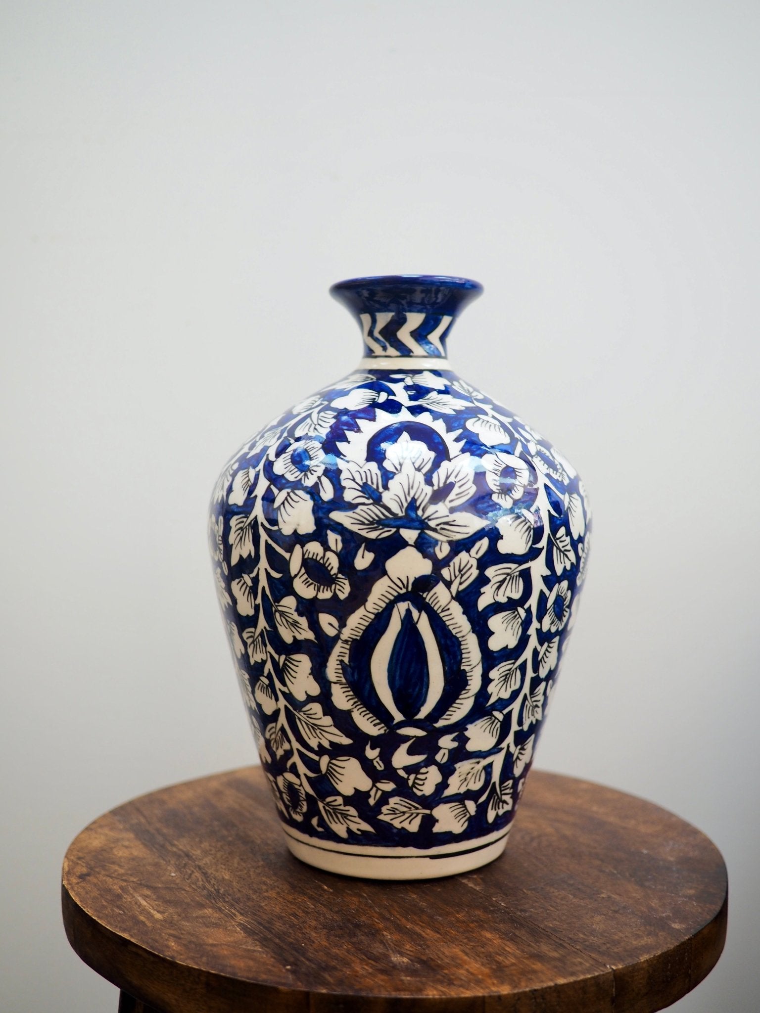 Ceramic Rani Vase in Indigo Blue - TSL