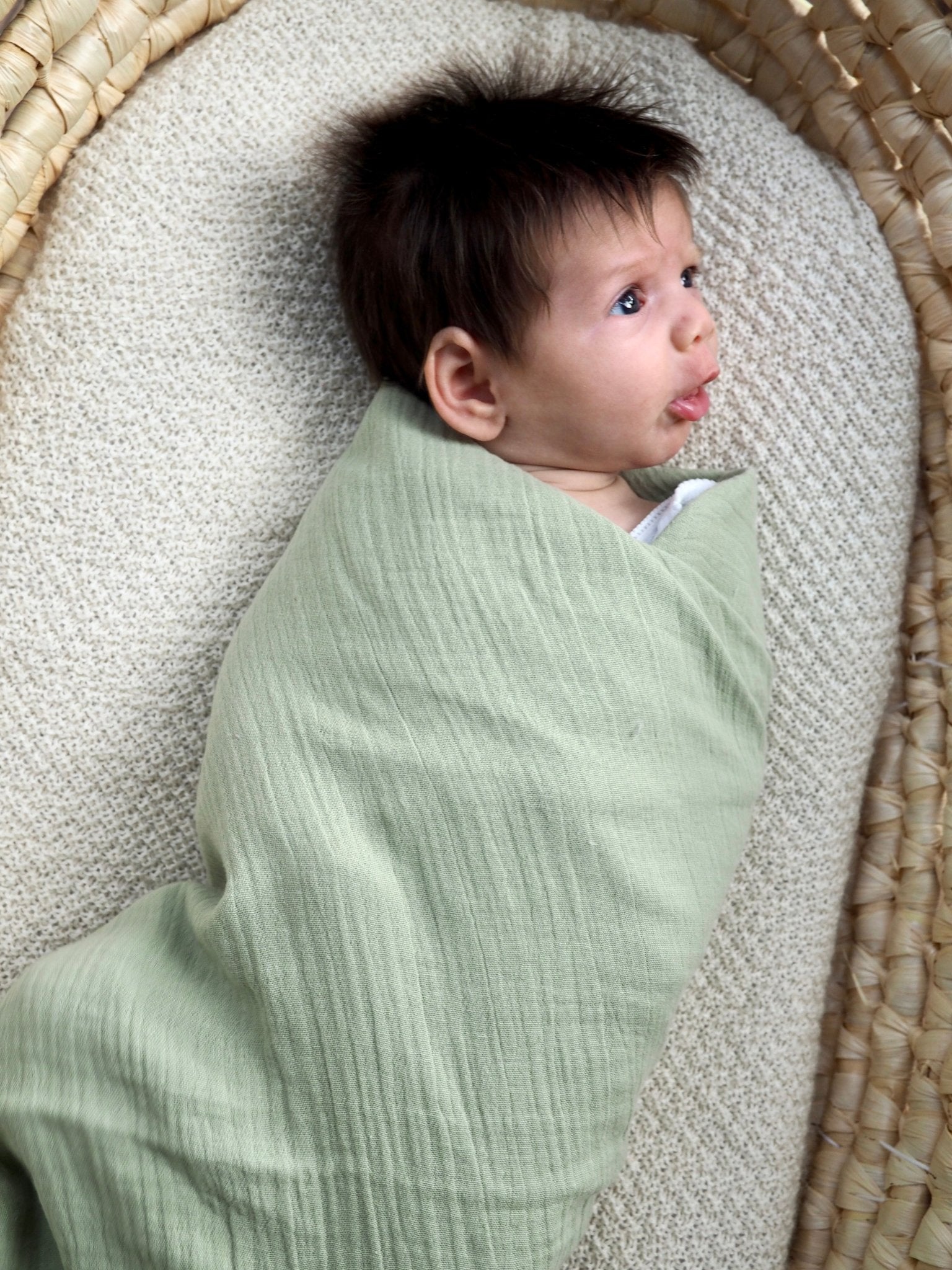 Muslin Swaddle Wrap in Sage - TSL