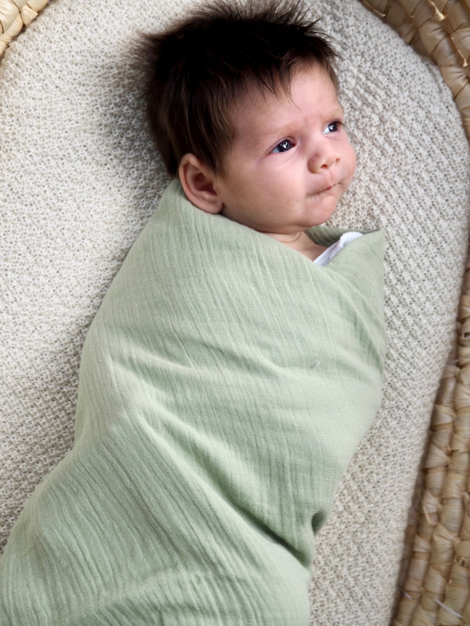 Muslin Swaddle Wrap in Sage - TSL