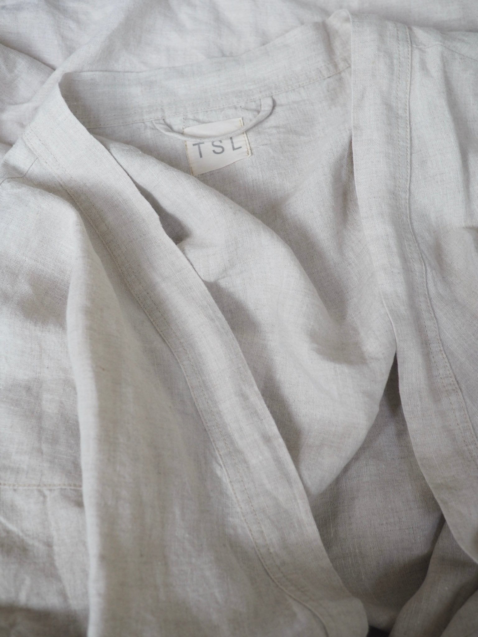 100% Pure Linen Robe in Oatmeal - TSL