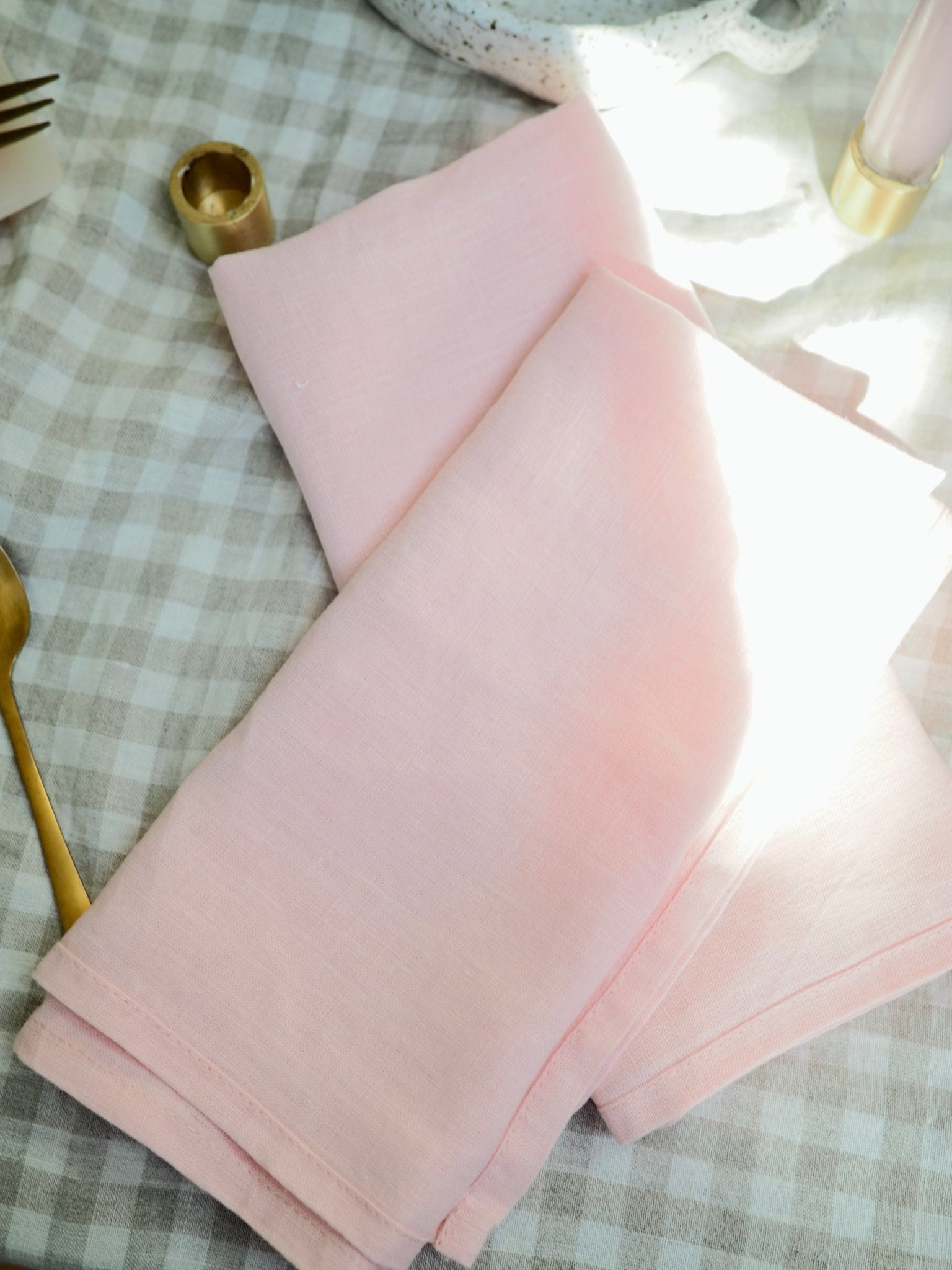 Pure French Linen Napkin in Blush Pink - TSL