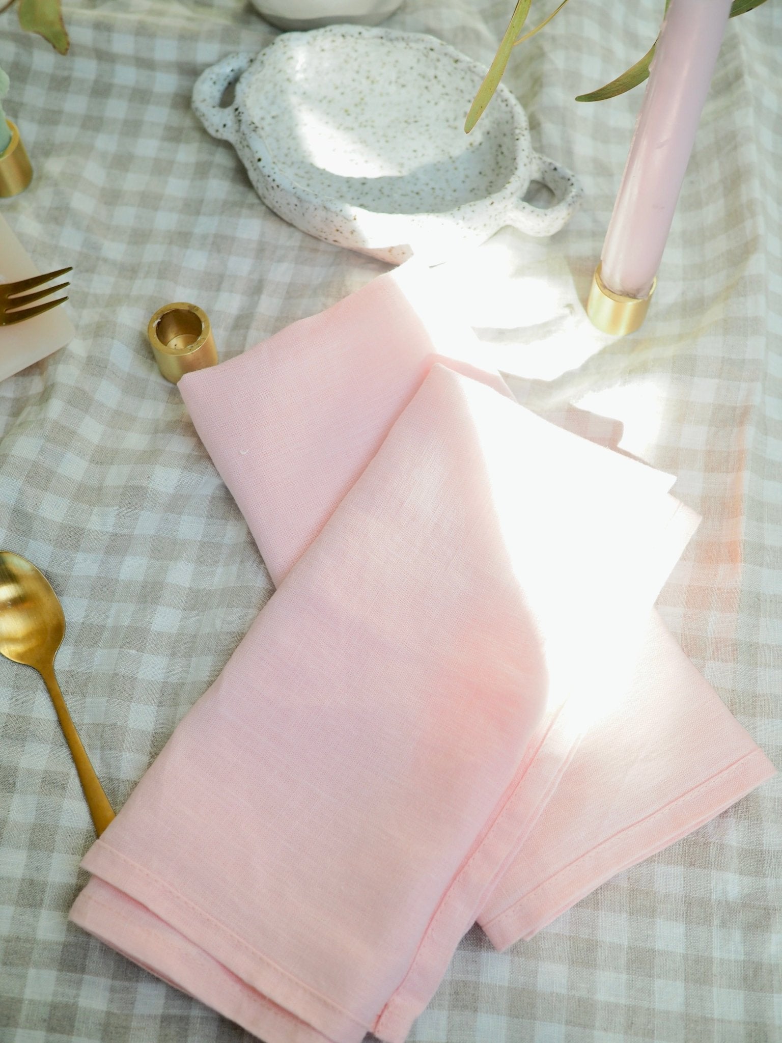Pure French Linen Napkin in Blush Pink - TSL