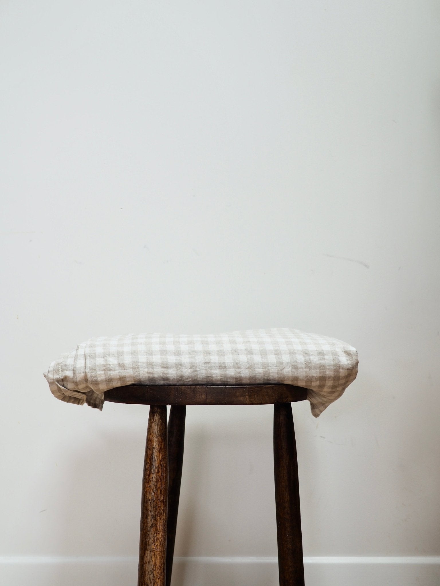 Pure French Linen Tablecloth in Natural Gingham - TSL