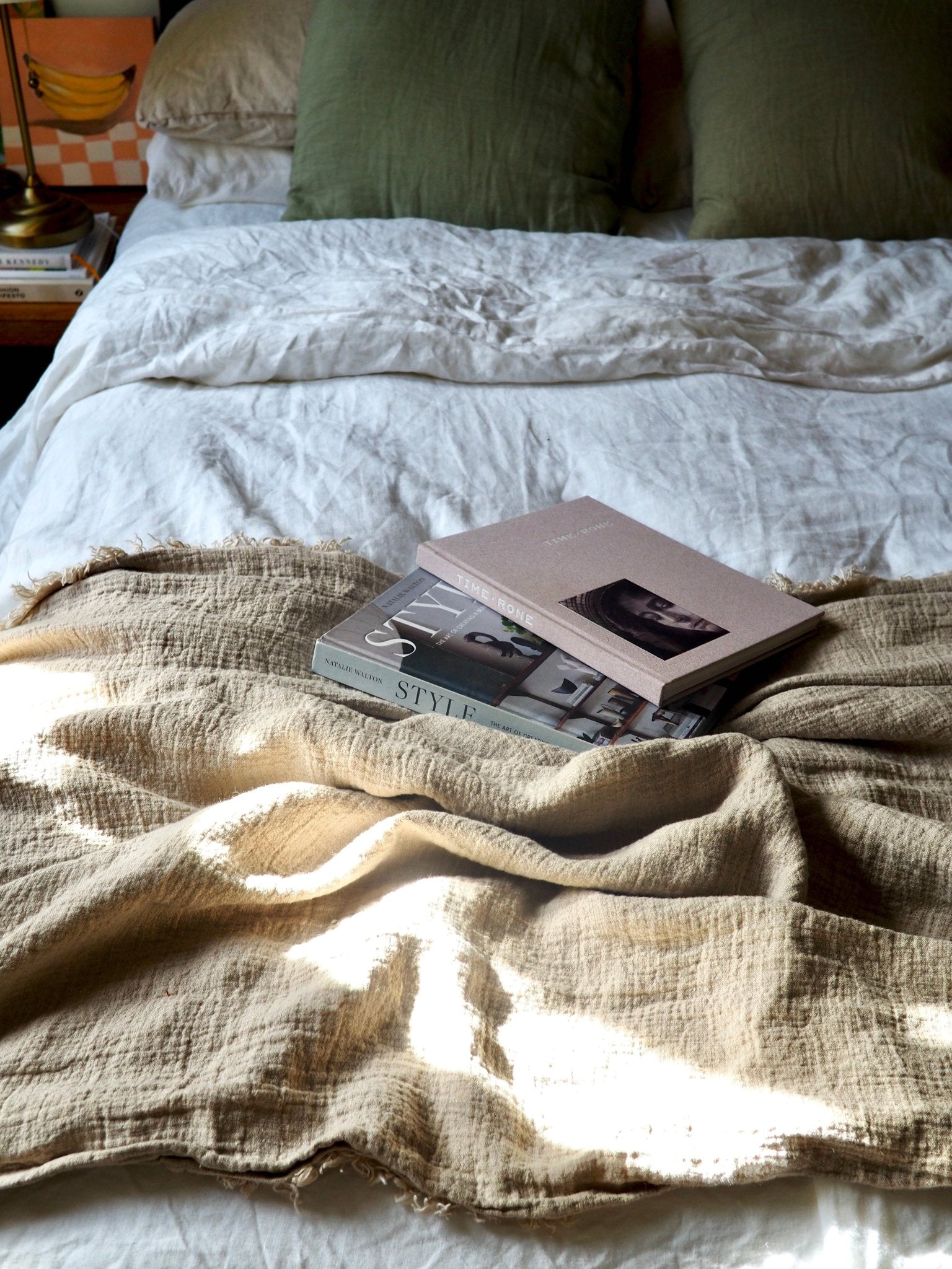 Pure French Linen Throw in Natural Oatmeal - TSL