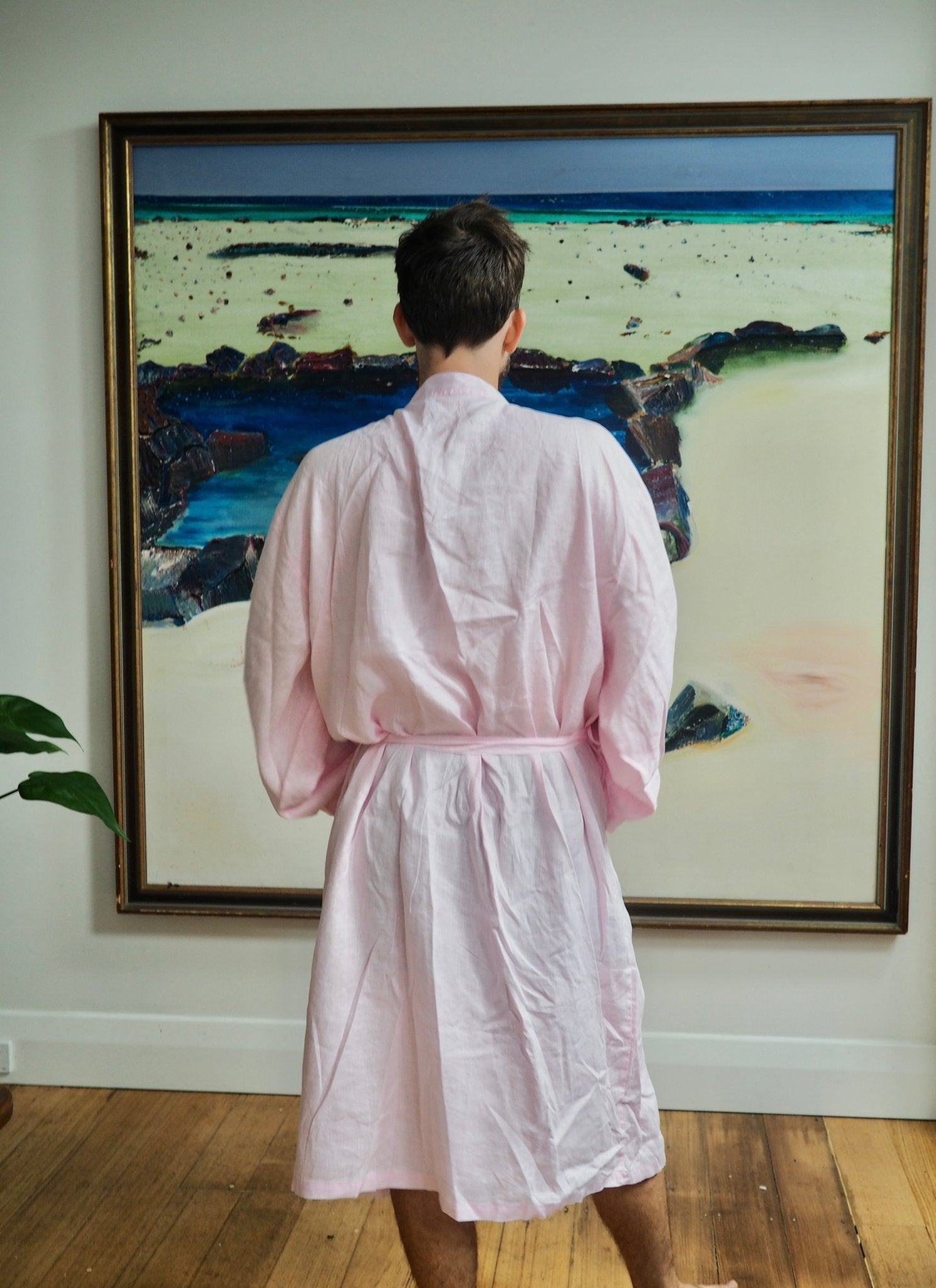 Pure Linen Robe in Blush - TSL